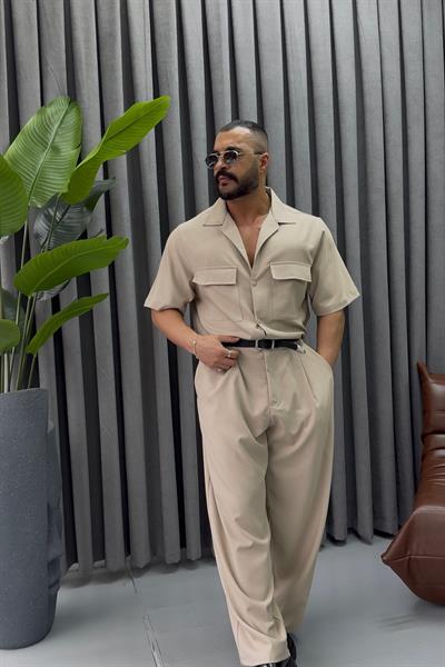 PREMİUM KUMAŞ ALT ÜST TAKIM BEJ