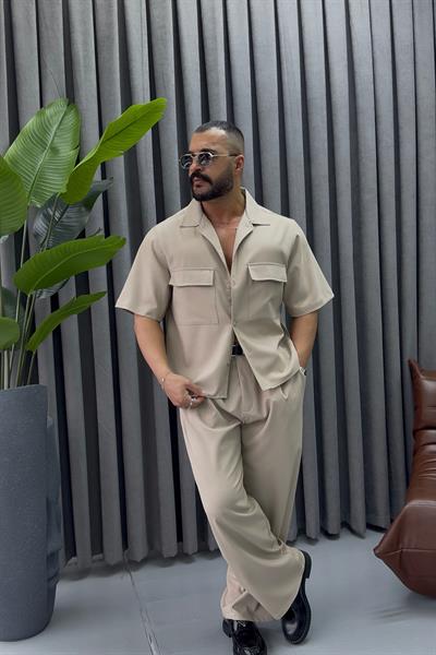 PREMİUM KUMAŞ ALT ÜST TAKIM BEJ