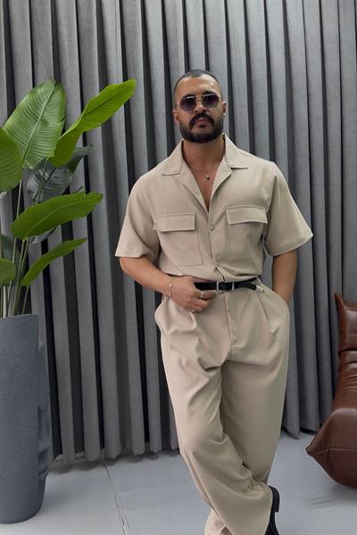 PREMİUM KUMAŞ ALT ÜST TAKIM BEJ