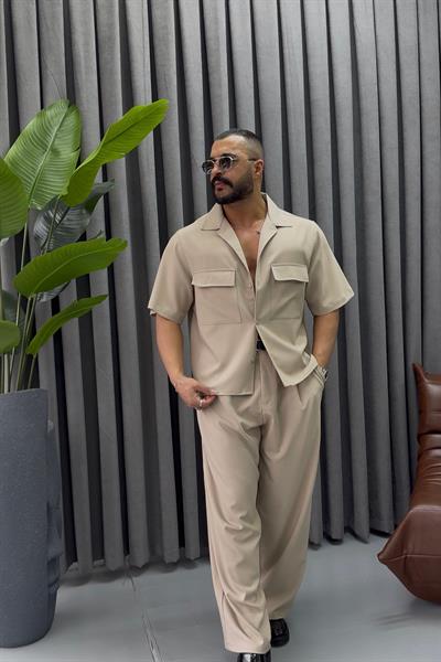 PREMİUM KUMAŞ ALT ÜST TAKIM BEJ