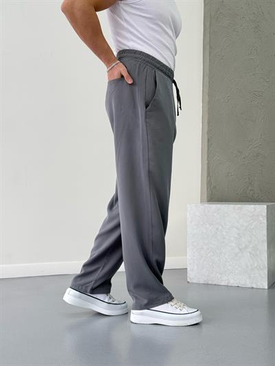 Premium Kumaş Baggy Pantolon Gri