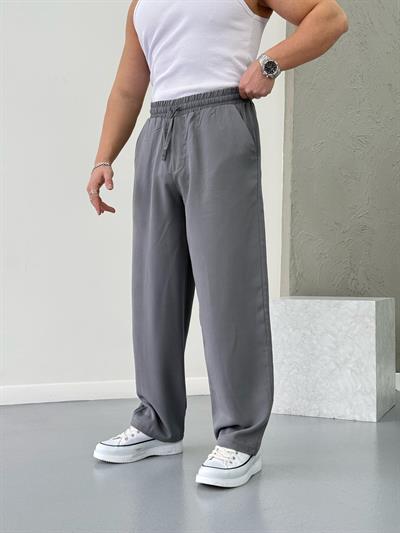 Premium Kumaş Baggy Pantolon Gri