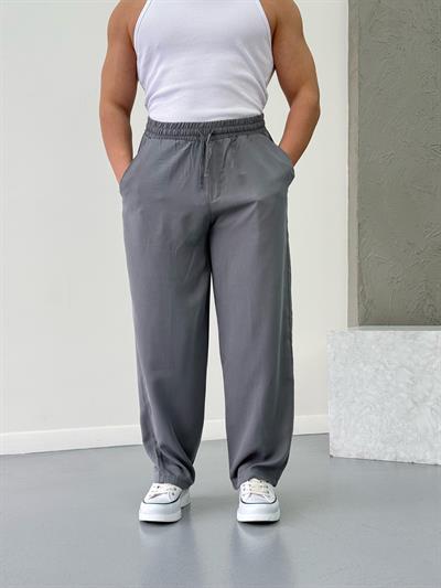 Premium Kumaş Baggy Pantolon Gri