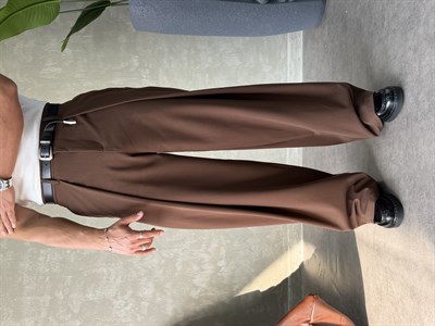 PREMIUM KUMAŞ KORE KESİM PANTOLON KAHVERENGİ