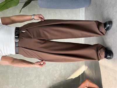 PREMIUM KUMAŞ KORE KESİM PANTOLON KAHVERENGİ