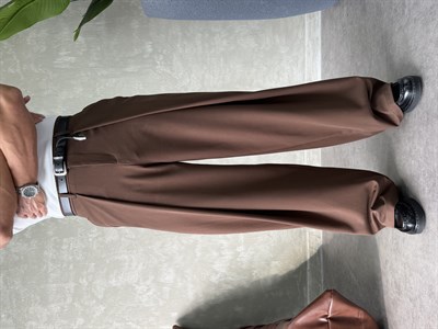 PREMIUM KUMAŞ KORE KESİM PANTOLON KAHVERENGİ
