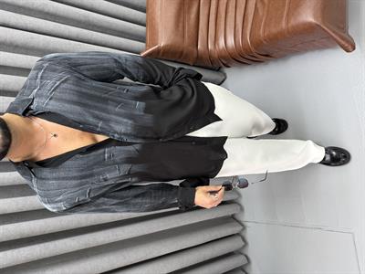 PREMİUM KUMAŞ OVERSİZE YIKAMALI GÖMLEK SİYAH