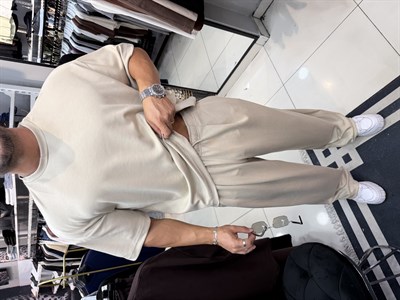 PREMIUM OVERSIZE OYSHO KUMAŞ TAKIM BEJ