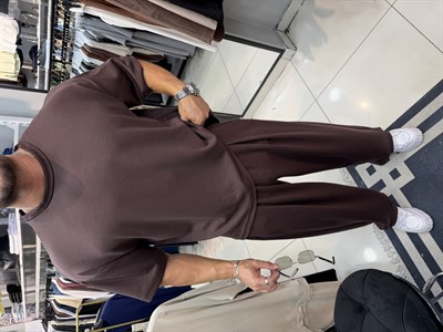 PREMIUM OVERSIZE OYSHO KUMAŞ TAKIM KAHVERENGİ