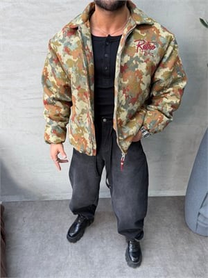 PREMIUM SERİ  KAMUFLAJ OVERSIZE VİNTAGE MONT 