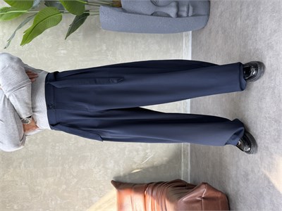 PREMIUM SERİ KEMER DETAYLI KORE KESİM PANTOLON LACİVERT 