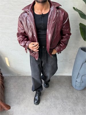 PREMIUM SERİ OVERSIZE BOMBER MONT BORDO 