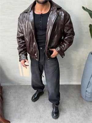 PREMIUM SERİ OVERSIZE BOMBER MONT KAHVERENGİ 