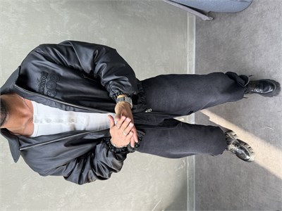 PREMIUM SERİ OVERSIZE BOMBER MONT SİYAH 