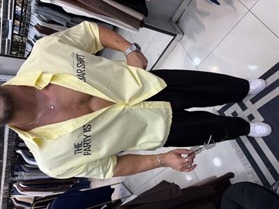 PREMIUM SERİ OVERSİZE BOXY KALIP GÖMLEK SARI