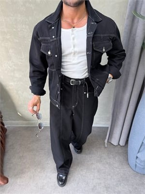 PREMIUM SERİ OVERSIZE DENİM TAKIM SİYAH