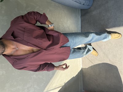 PREMIUM SERİ OVERSİZE GÖMLEK BORDO