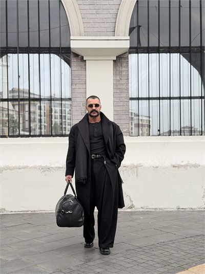 PREMIUM SERİ OVERSIZE KAŞE KABAN SİYAH