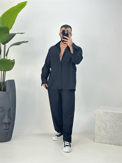 Premium Seri Oversize Modal Kumaş Alt Üst Takım Siyah