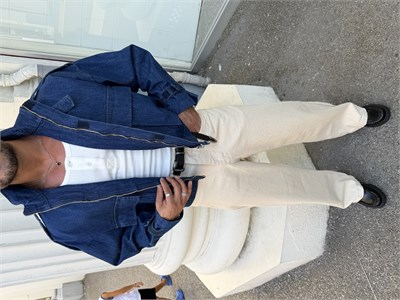 PREMIUM SERI ÖZEL KESIM OVERSIZE CEKET KOT MAVİ