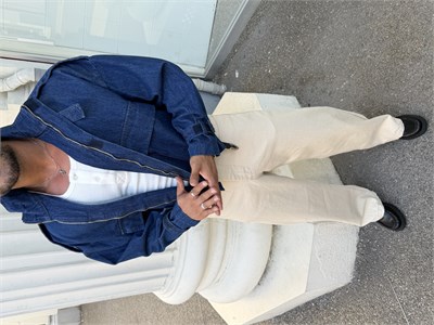 PREMIUM SERI ÖZEL KESIM OVERSIZE CEKET KOT MAVİ