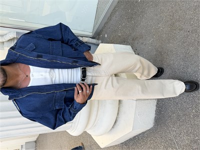 PREMIUM SERI ÖZEL KESIM OVERSIZE CEKET KOT MAVİ