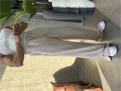 PREMIUM SERİ SUPER BAGGY YIRTMAÇLI EŞOFMAN BEJ