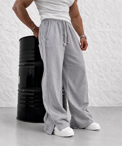 PREMIUM SERİ SUPER BAGGY YIRTMAÇLI EŞOFMAN GRİ