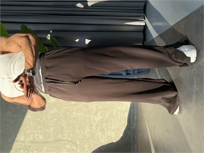 PREMIUM SERİ SUPER BAGGY YIRTMAÇLI EŞOFMAN KAHVERENGİ