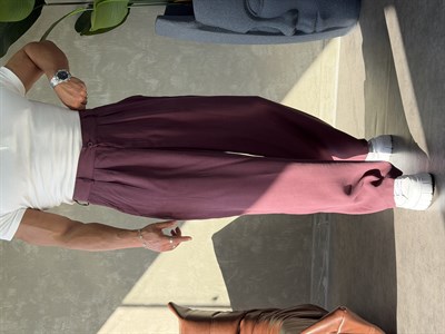 PREMIUM TENSEL BAGGY PANTOLON BORDO