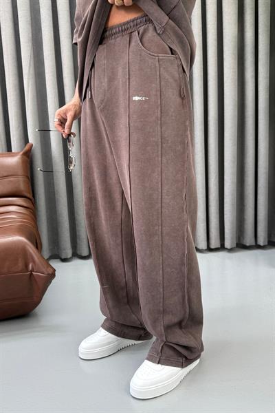 PREMİUM YIKAMALI OVERSİZE TAKIM KAHVERENGİ