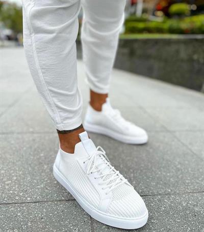 Rahat Kalıp Triko Ayakkabı Beyaz