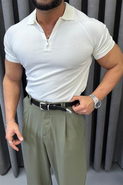 REGLAN KOL FERMUARLI TRİKO BEYAZ