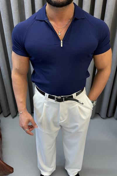 REGLAN KOL FERMUARLI TRİKO LACİVERT