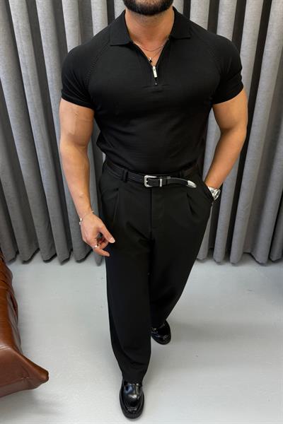 REGLAN KOL FERMUARLI TRİKO SİYAH