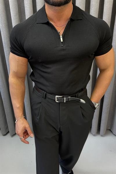 REGLAN KOL FERMUARLI TRİKO SİYAH