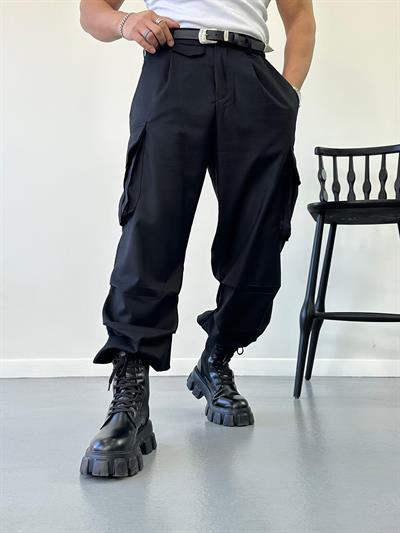 Siyah Baggy Kargo Pantolon