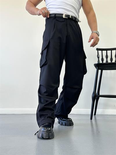 Siyah Baggy Kargo Pantolon