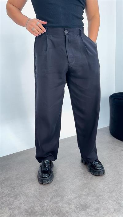 Tensel Kumaş Baggy Pantolon Siyah
