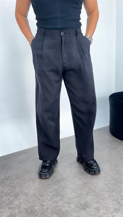 Tensel Kumaş Baggy Pantolon Siyah