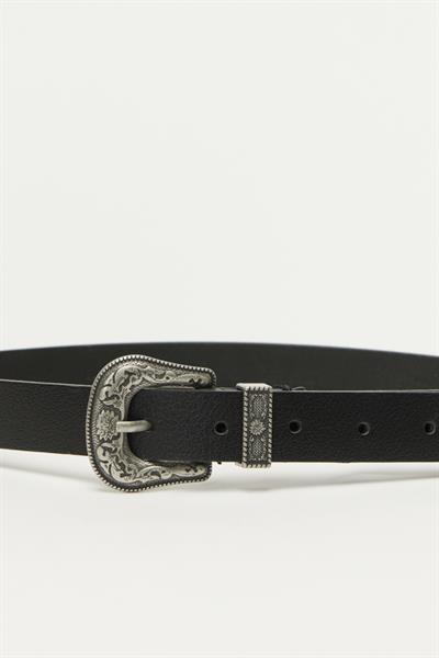 TOKA İŞLEMELİ VİNTAGE KEMER SİYAH