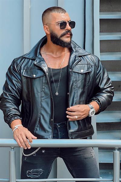 VİNTAGE DERİ CEKET  SİYAH