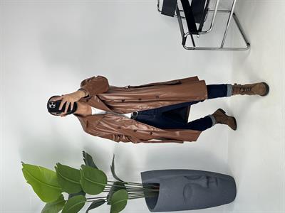 WINTAGE UZUN DERİ CEKET ACI KAHVE