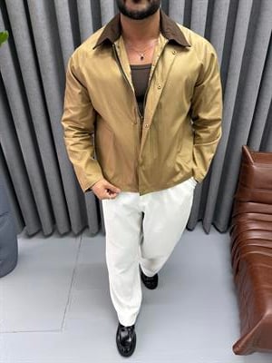 YAKA DETAYLI OVERSİZE CEKET TABA