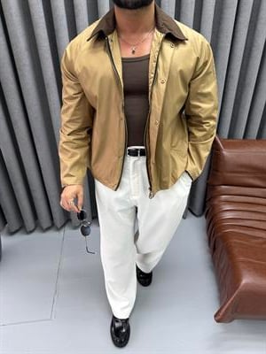 YAKA DETAYLI OVERSİZE CEKET TABA