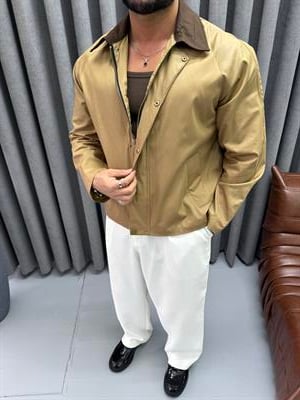 YAKA DETAYLI OVERSİZE CEKET TABA