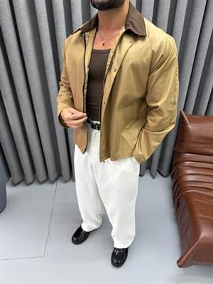 YAKA DETAYLI OVERSİZE CEKET TABA