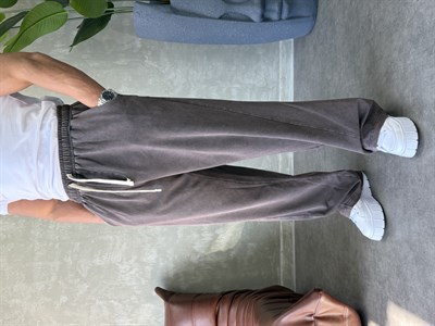 YIKAMALI BAGGY EŞOFMAN ALTI KAHVERENGİ