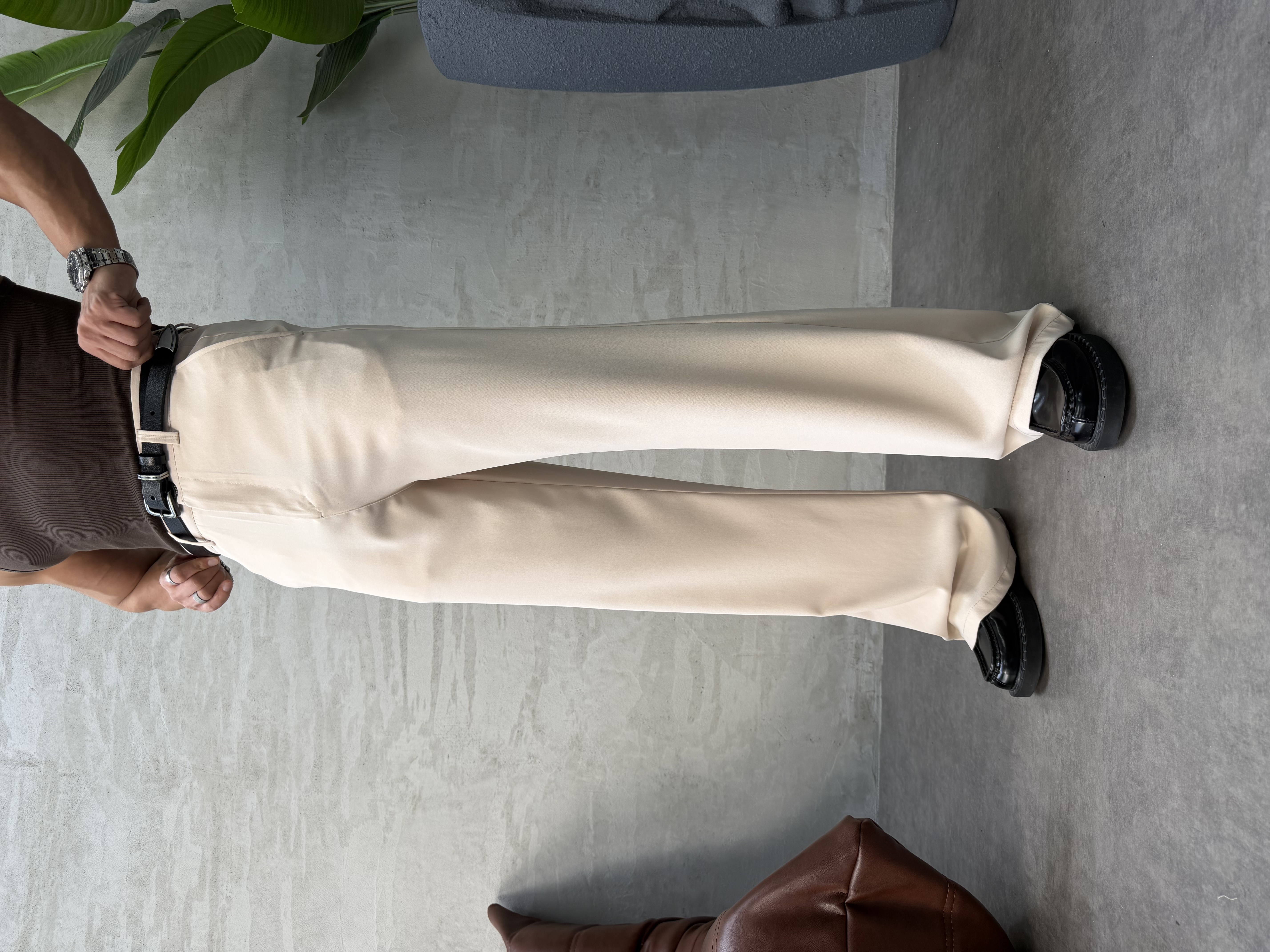 GG PREMIUM SERi FLARE FİT PANTOLON BEJ