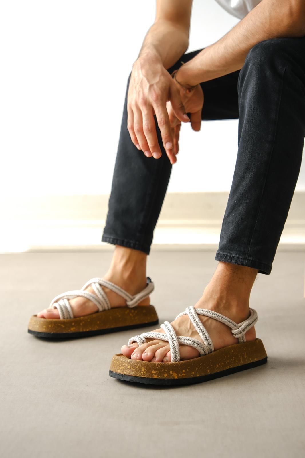 HASIR SANDALET BEYAZ